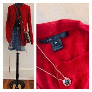 Cherry red cardigan by Marc Jacobs
